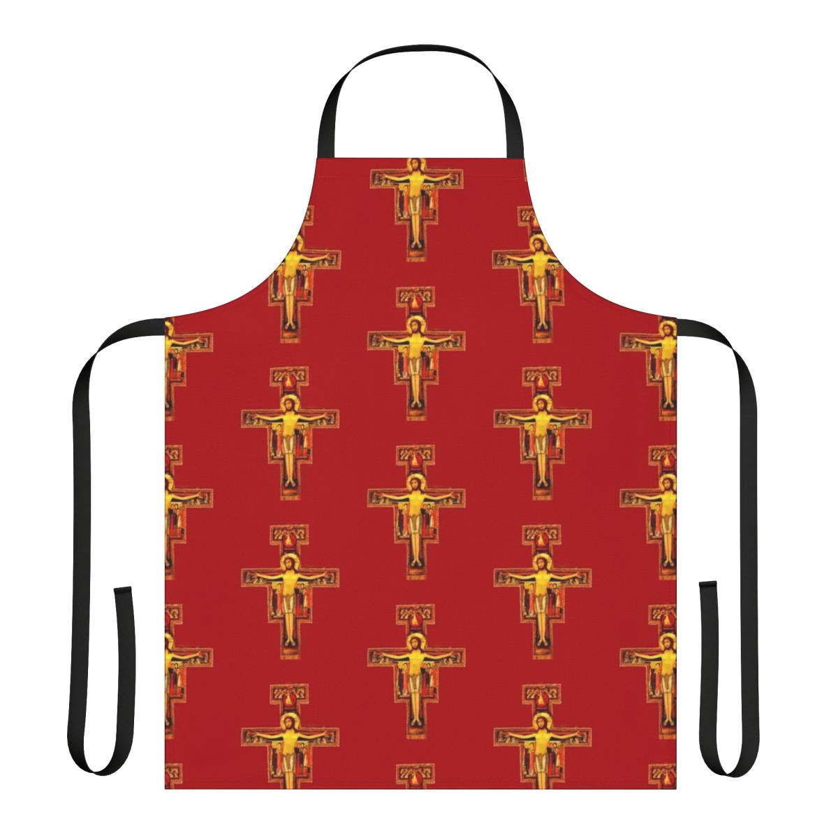San Damiano Crucifix Apron Featuring St Francis of Assisi Imagery