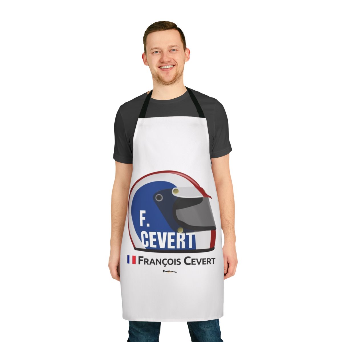 Francois Cevert-inspired helmet apron for auto racing enthusiasts