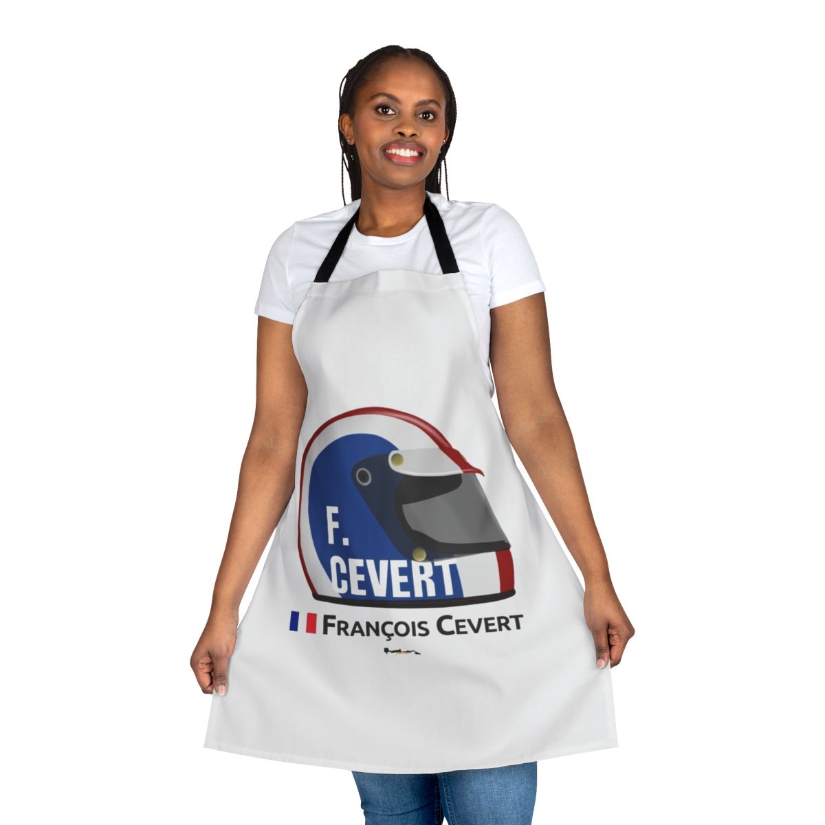 Francois Cevert-inspired helmet apron for auto racing enthusiasts