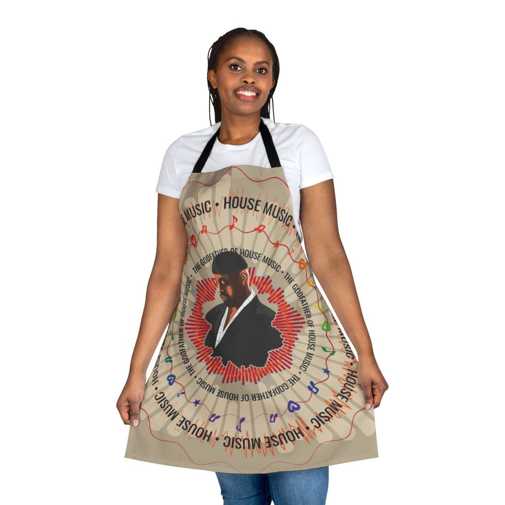 Frankie Knuckles-inspired house music apron with disco, dance, and funk design