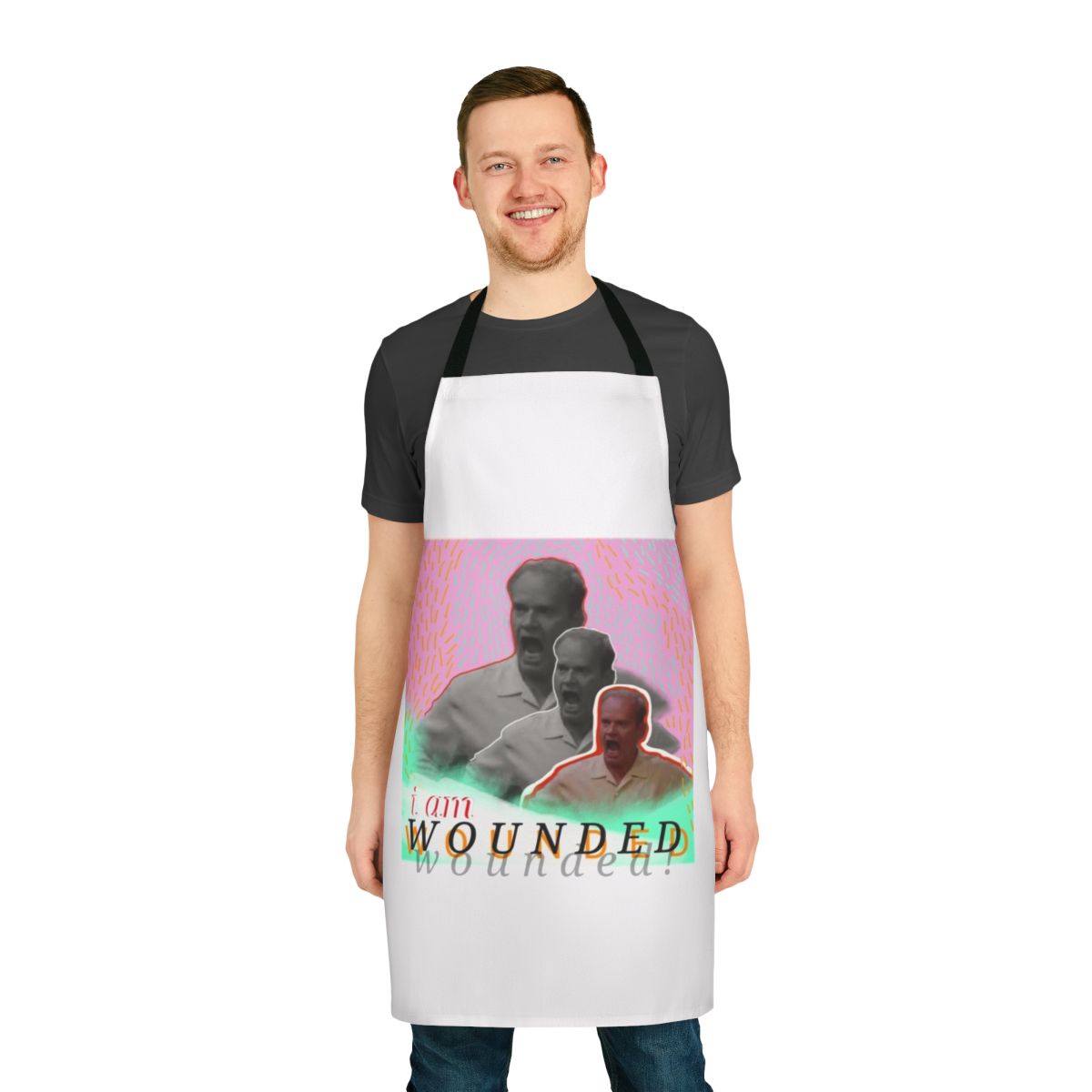 Frasier TV Show Inspired Apron with Wounded Frasier Design