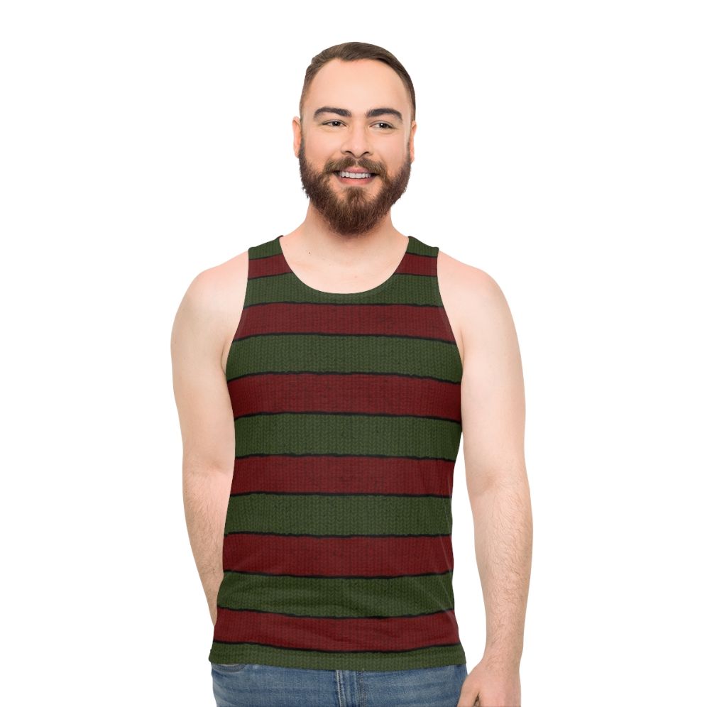 Freddy Krueger Red Green Knit Unisex Tank Top