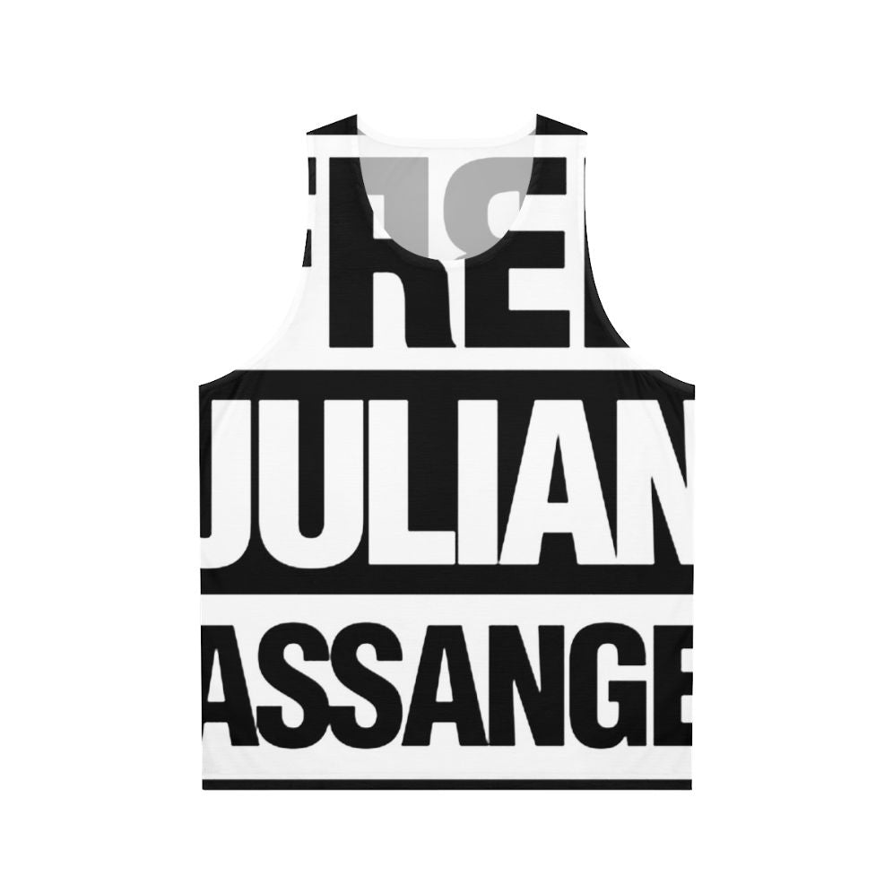 Unisex "Free Assange" Tank Top with Activist Inspired Typography
