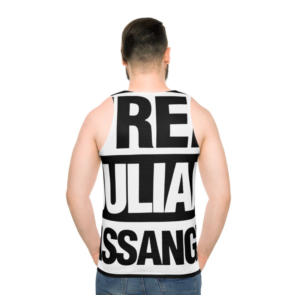 Unisex "Free Assange" Tank Top with Activist Inspired Typography