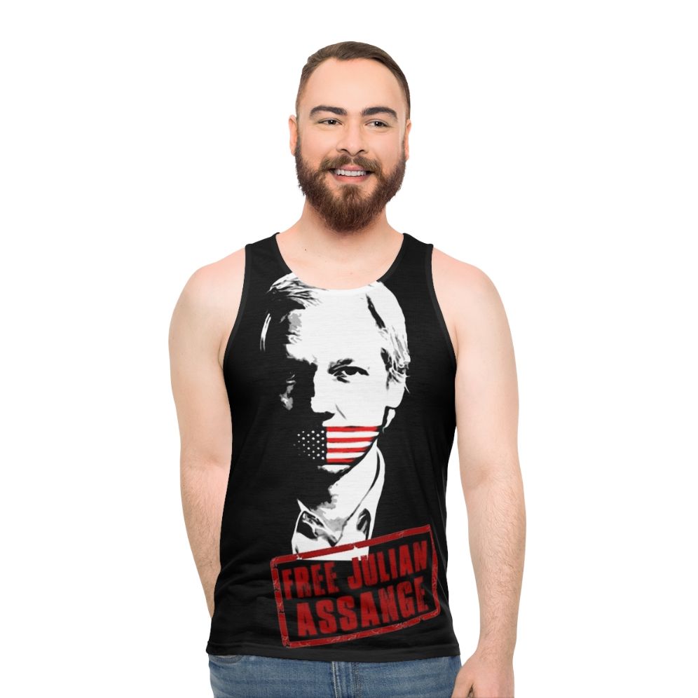 Free Julian Assange Unisex Tank Top