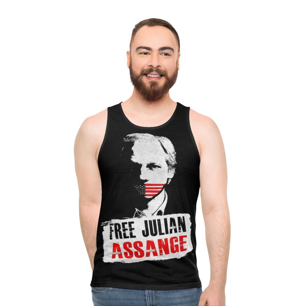Free Julian Assange Unisex Tank Top