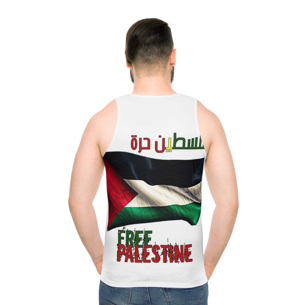 Free Palestine Unisex Tank Top Featuring Palestinian Flag and Resistance Slogan