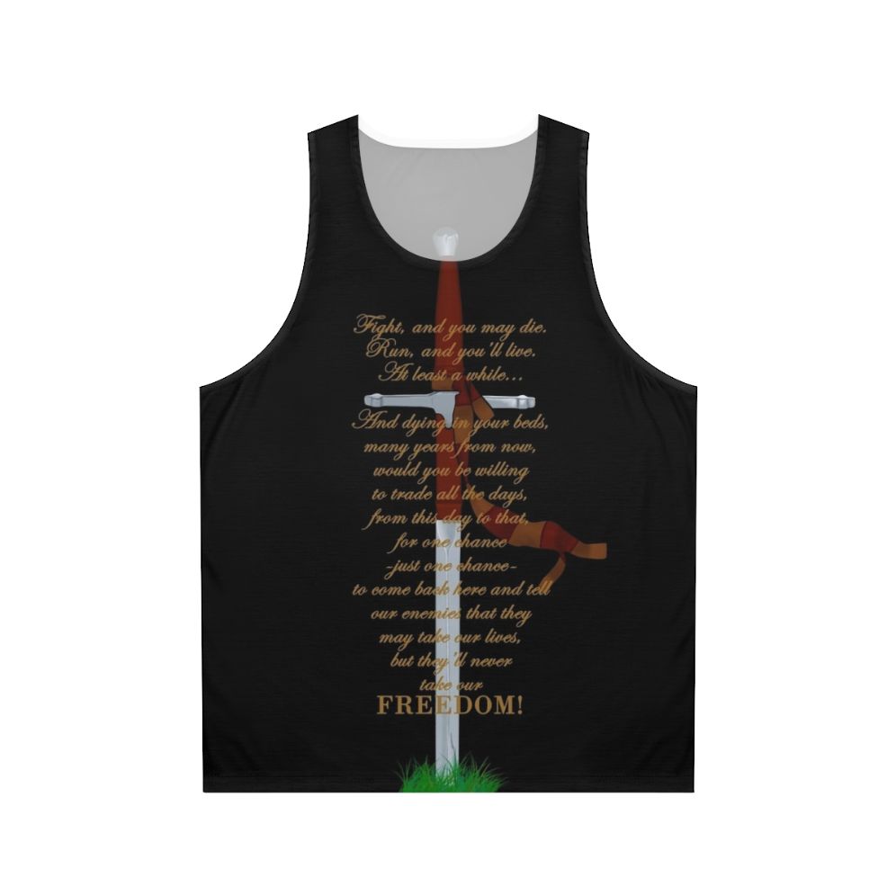 Freedom Unisex Tank Top with retro movie design