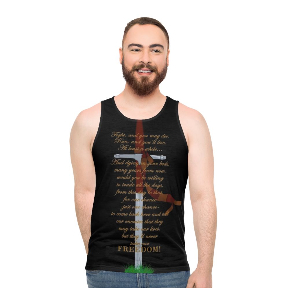 Freedom Unisex Tank Top with retro movie design