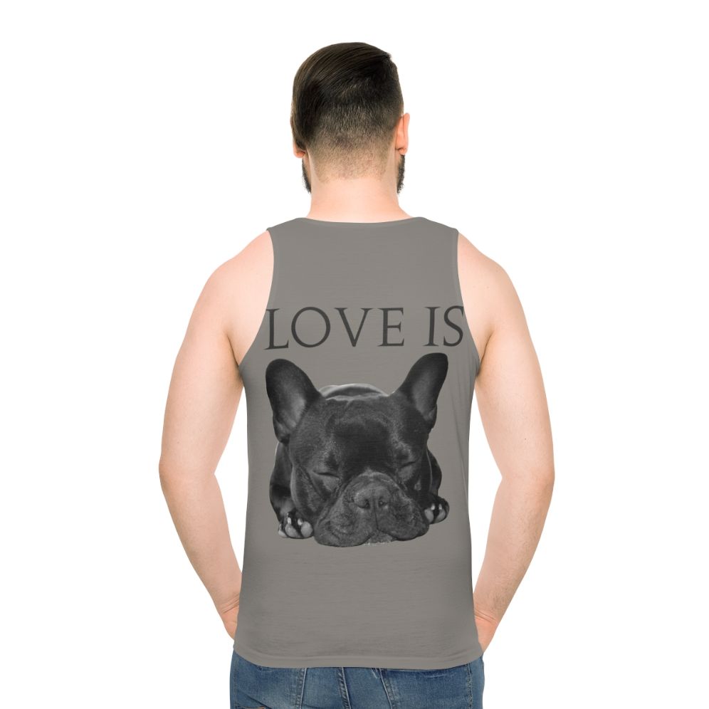 Unisex tank top with a cute French bulldog design