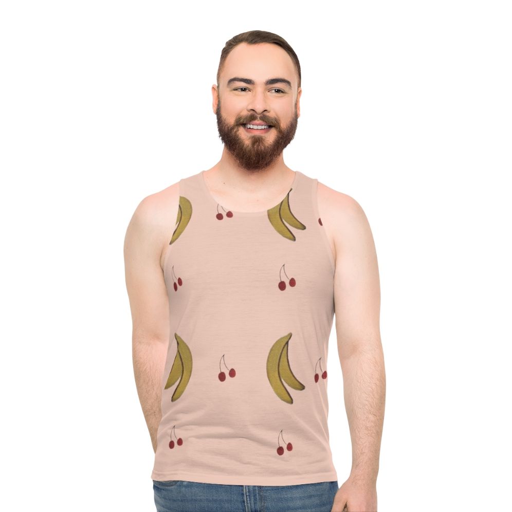 Unisex tank top with colorful fruit pattern design