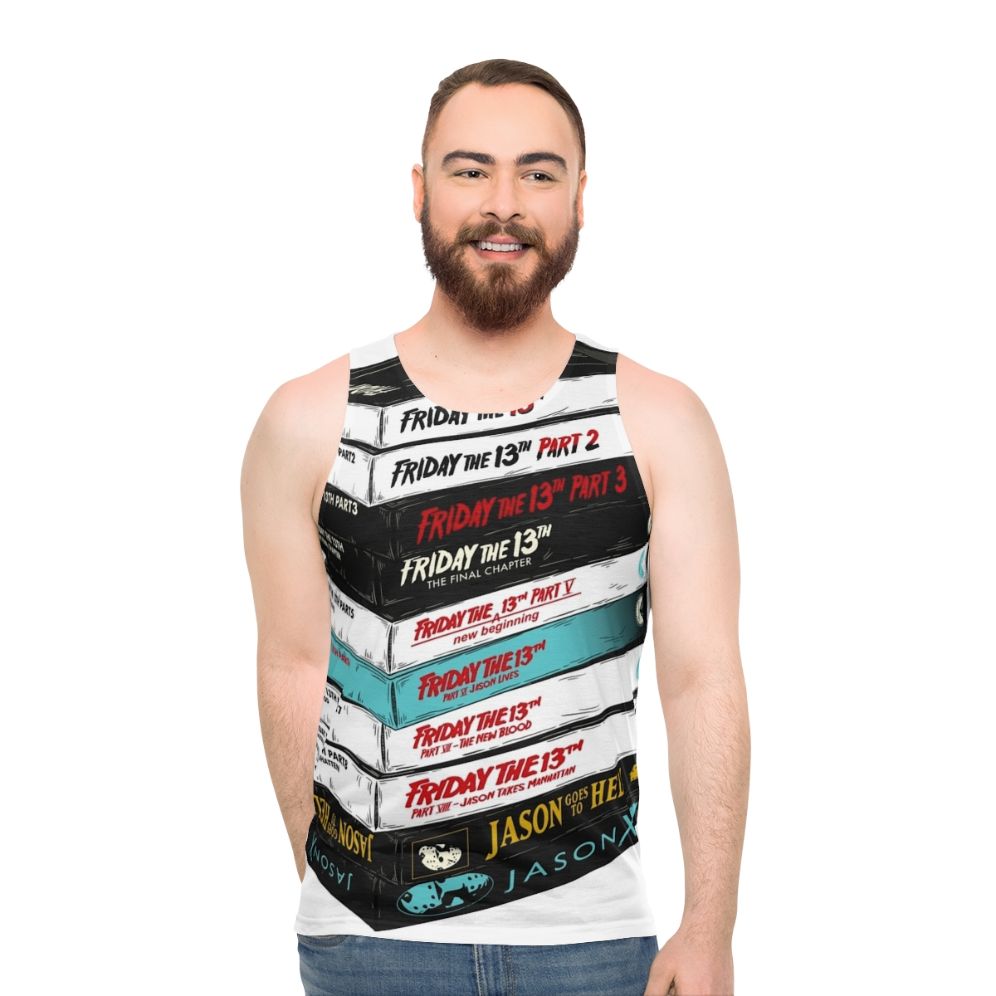 Retro Friday the 13th VHS Stack Unisex Tank Top
