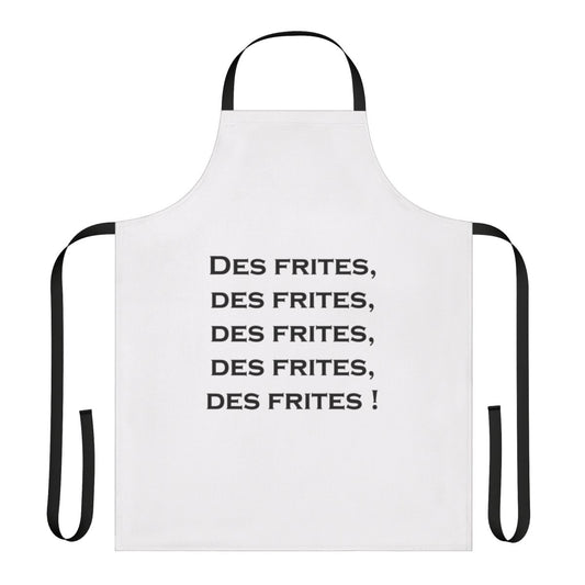 Fries-themed apron with 'Les Tuche' comedy references
