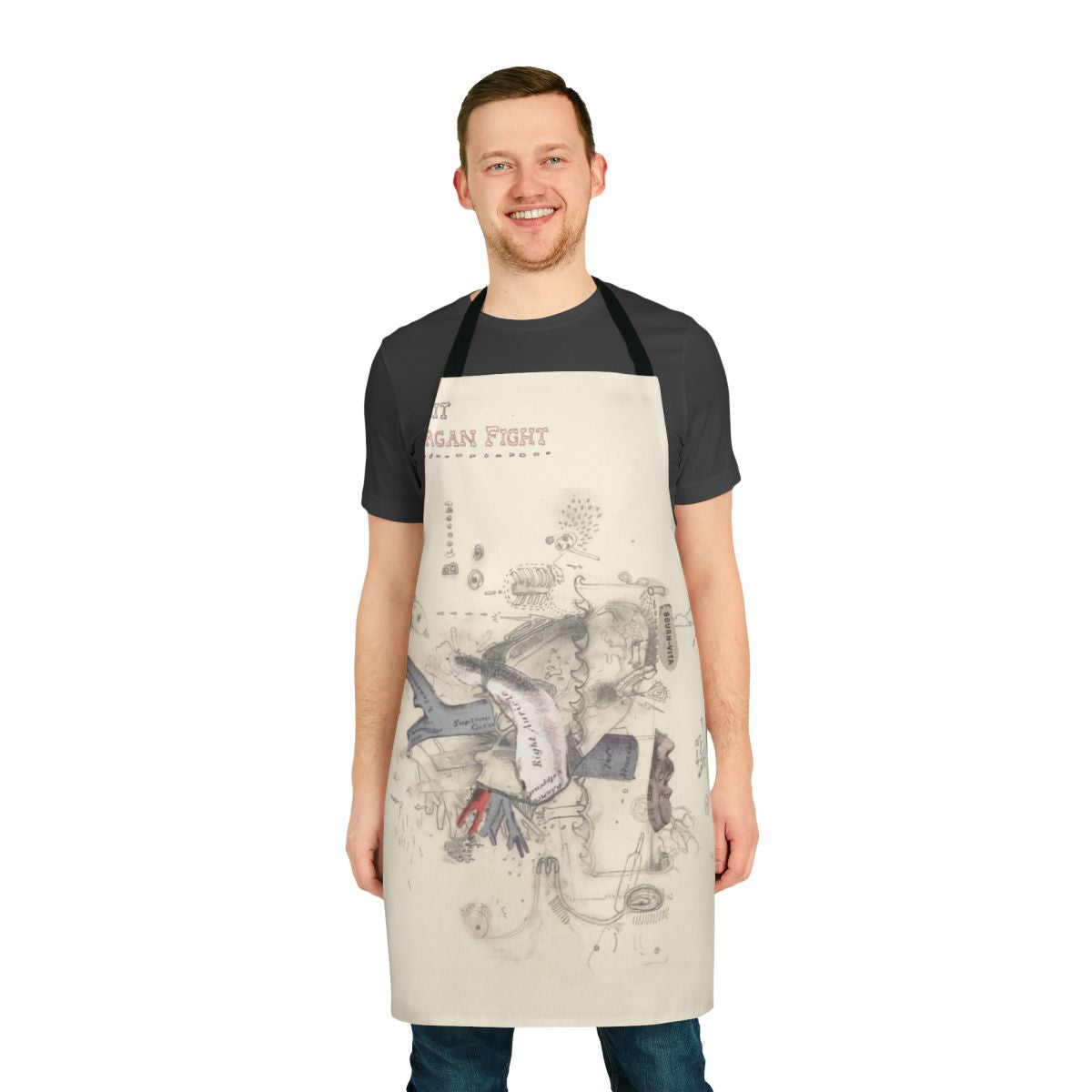 Frightened Retro Apron featuring a unique music-inspired design