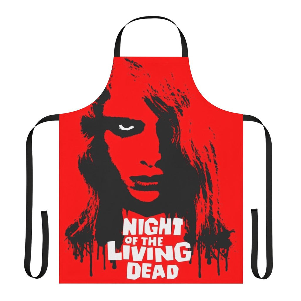 Night of the Living Dead-inspired apron with a gory, retro horror design