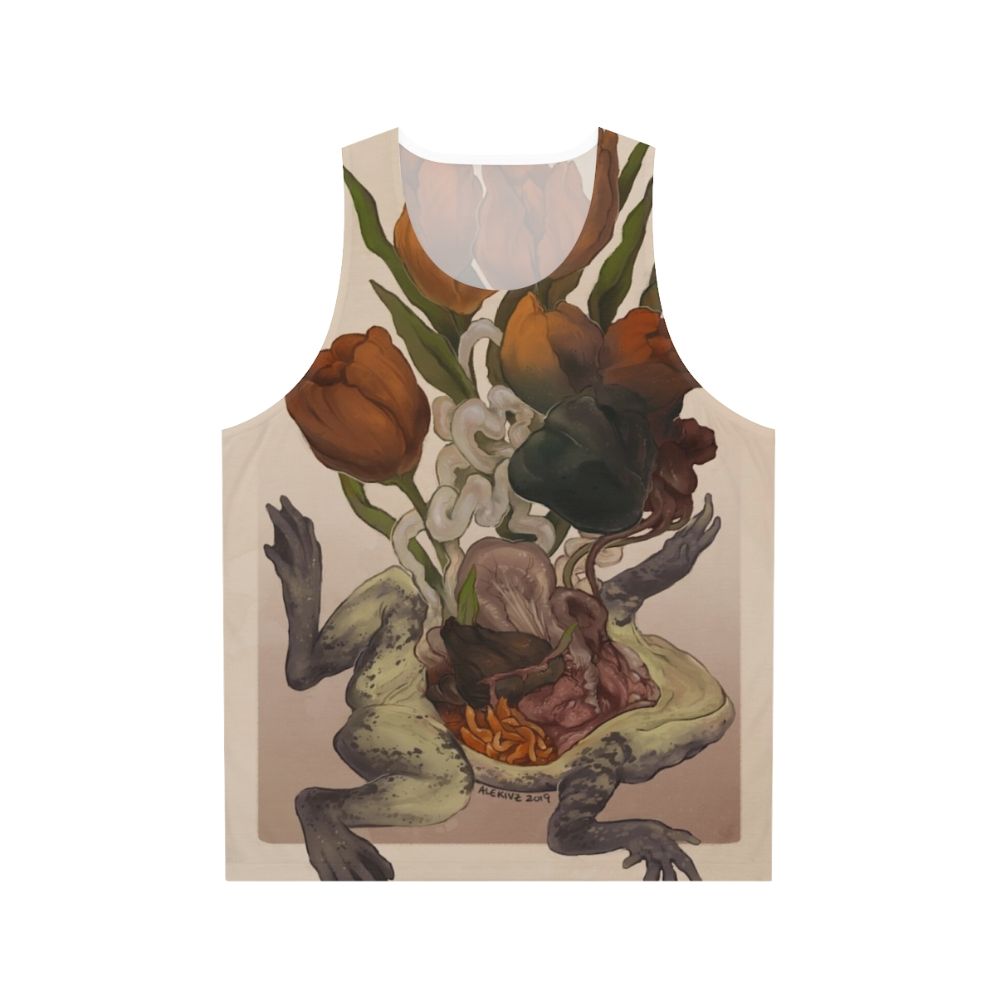 Frog dissection unisex tank top with anatomical art print