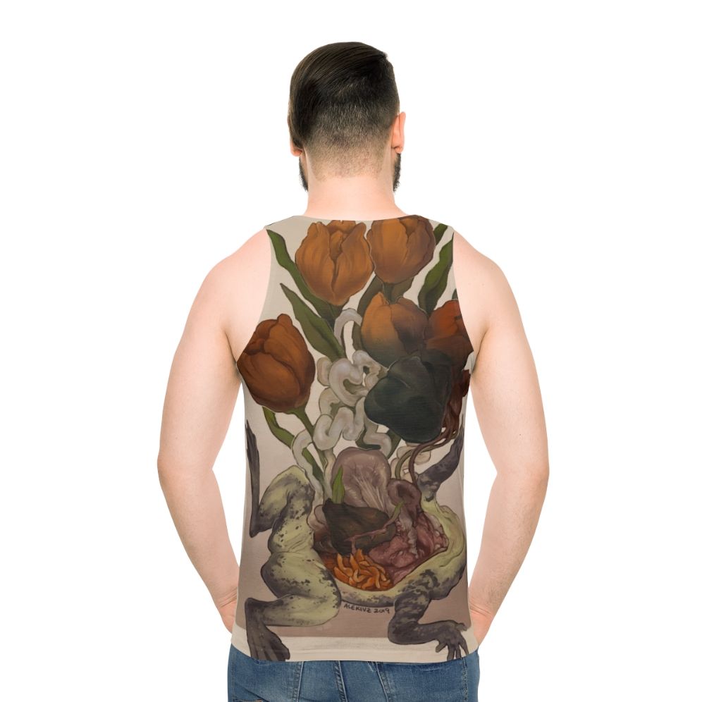 Frog dissection unisex tank top with anatomical art print