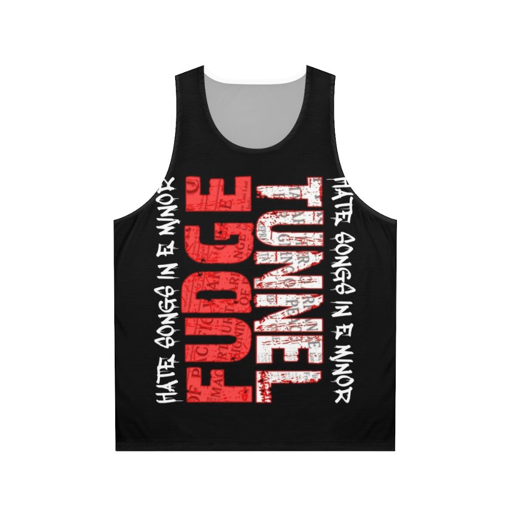Unisex tank top featuring Fudge Tunnel band artwork