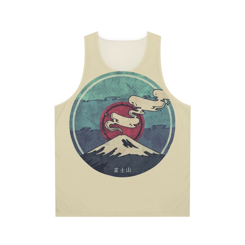 Fuji unisex tank top with geometric mountain design