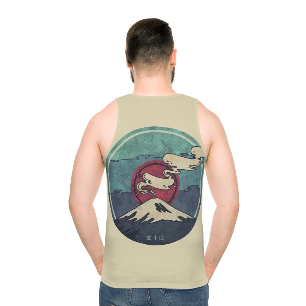Fuji unisex tank top with geometric mountain design