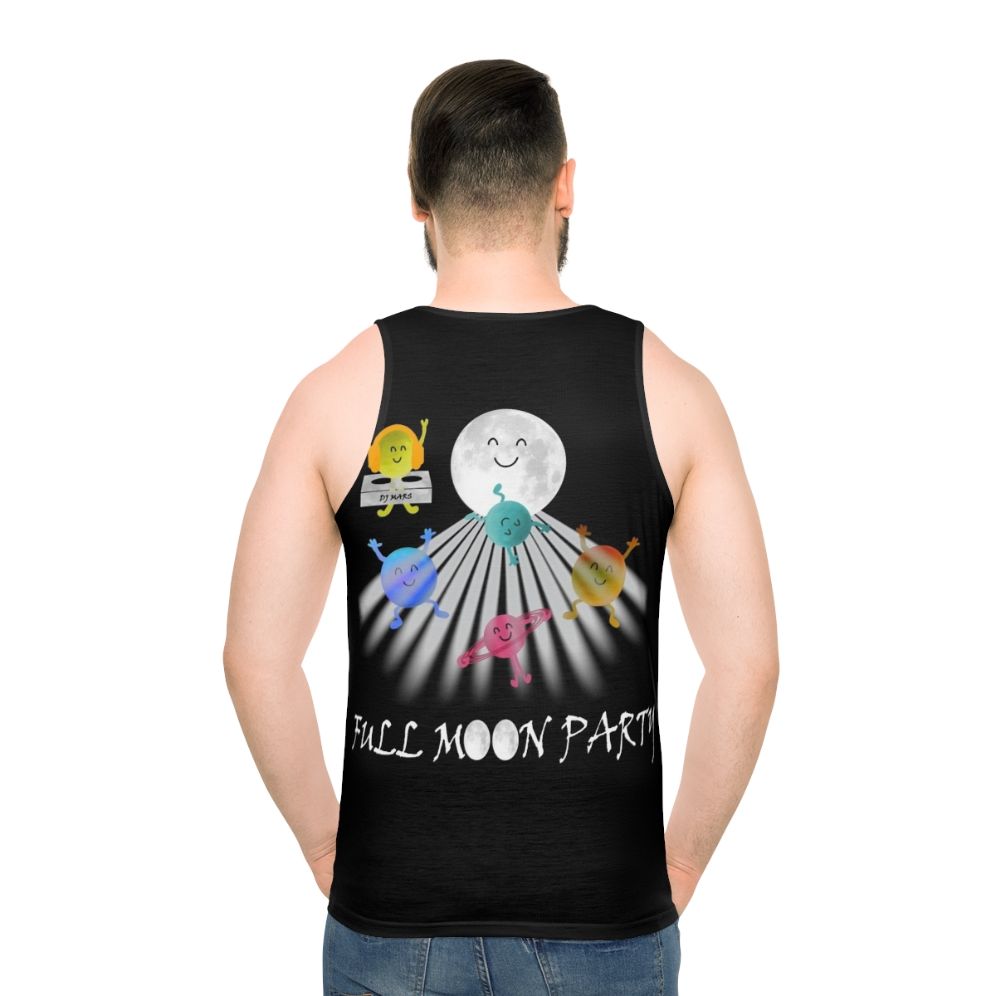 Full Moon Party Unisex Tank Top - Cartoon Dancing in Space