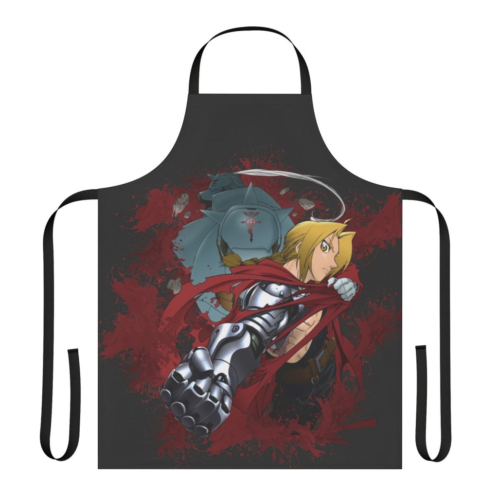 Fullmetal Alchemist-themed apron featuring the iconic characters and symbols from the beloved anime series.
