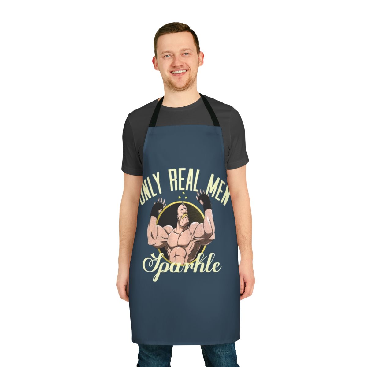 Fullmetal Alchemist inspired apron with alchemy symbols and sparkles