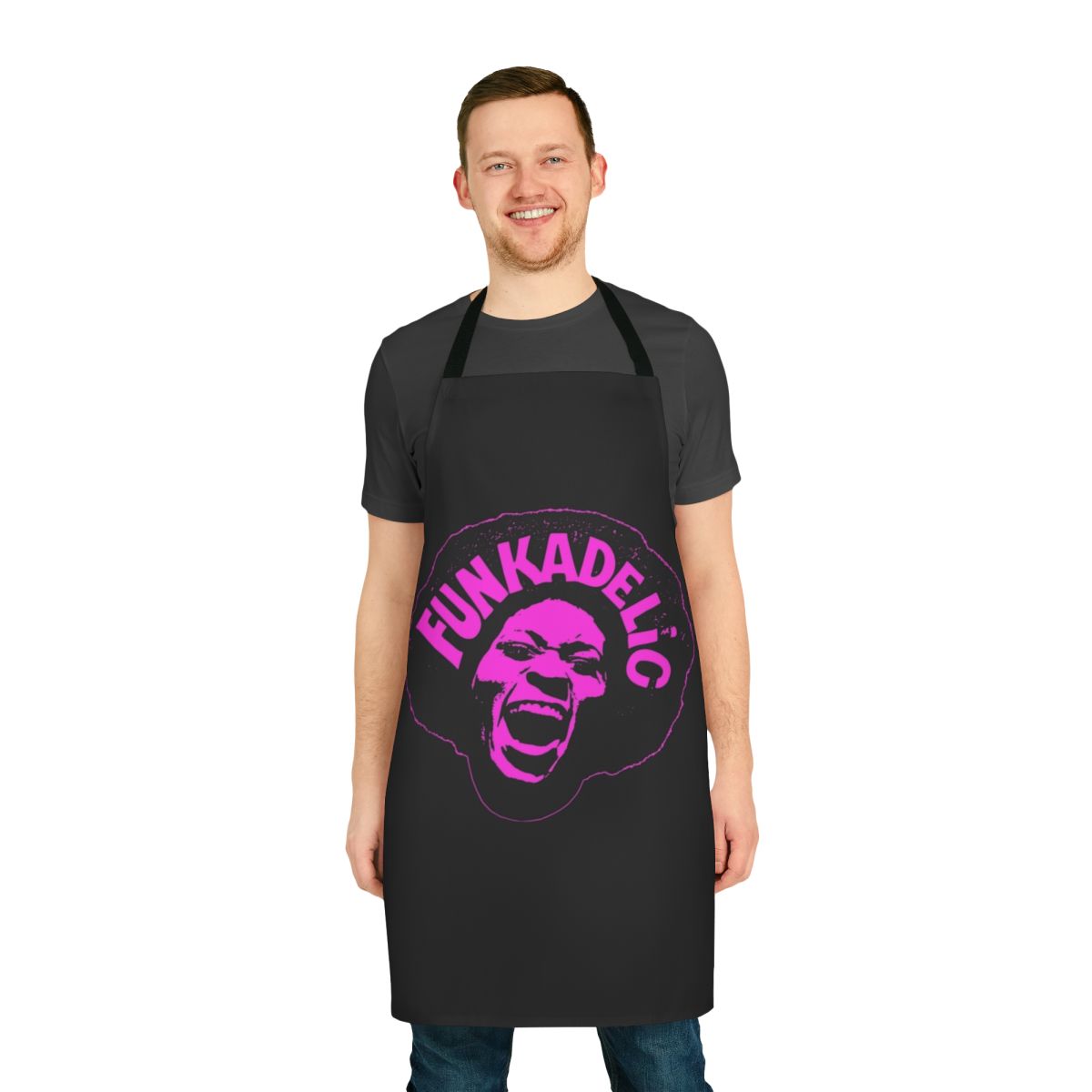 Funkadelic-inspired apron featuring the iconic Maggot Brain album cover art