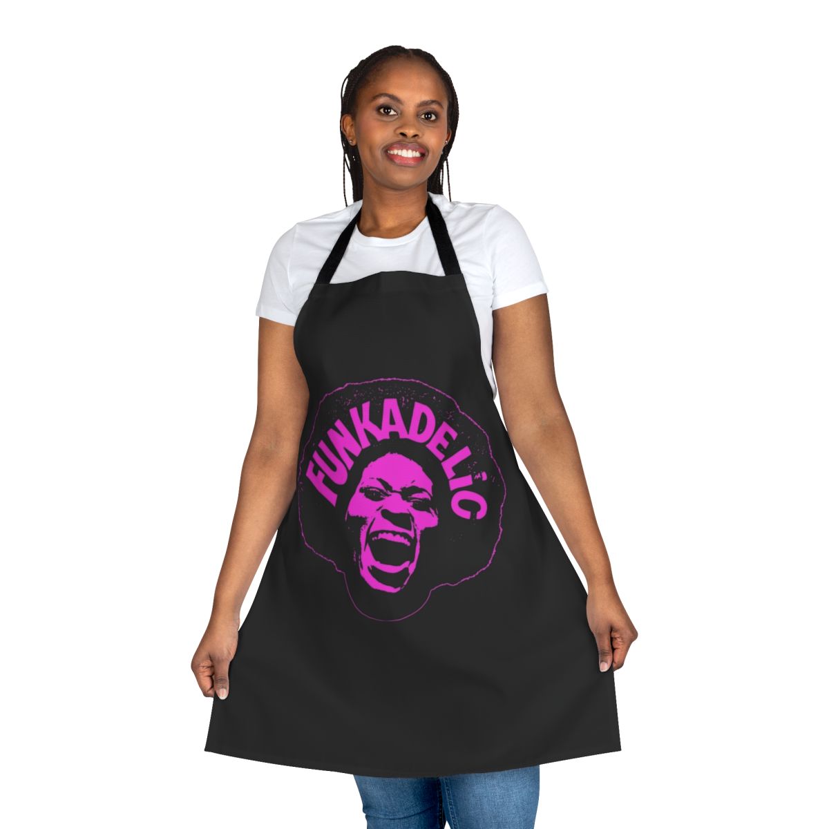 Funkadelic-inspired apron featuring the iconic Maggot Brain album cover art