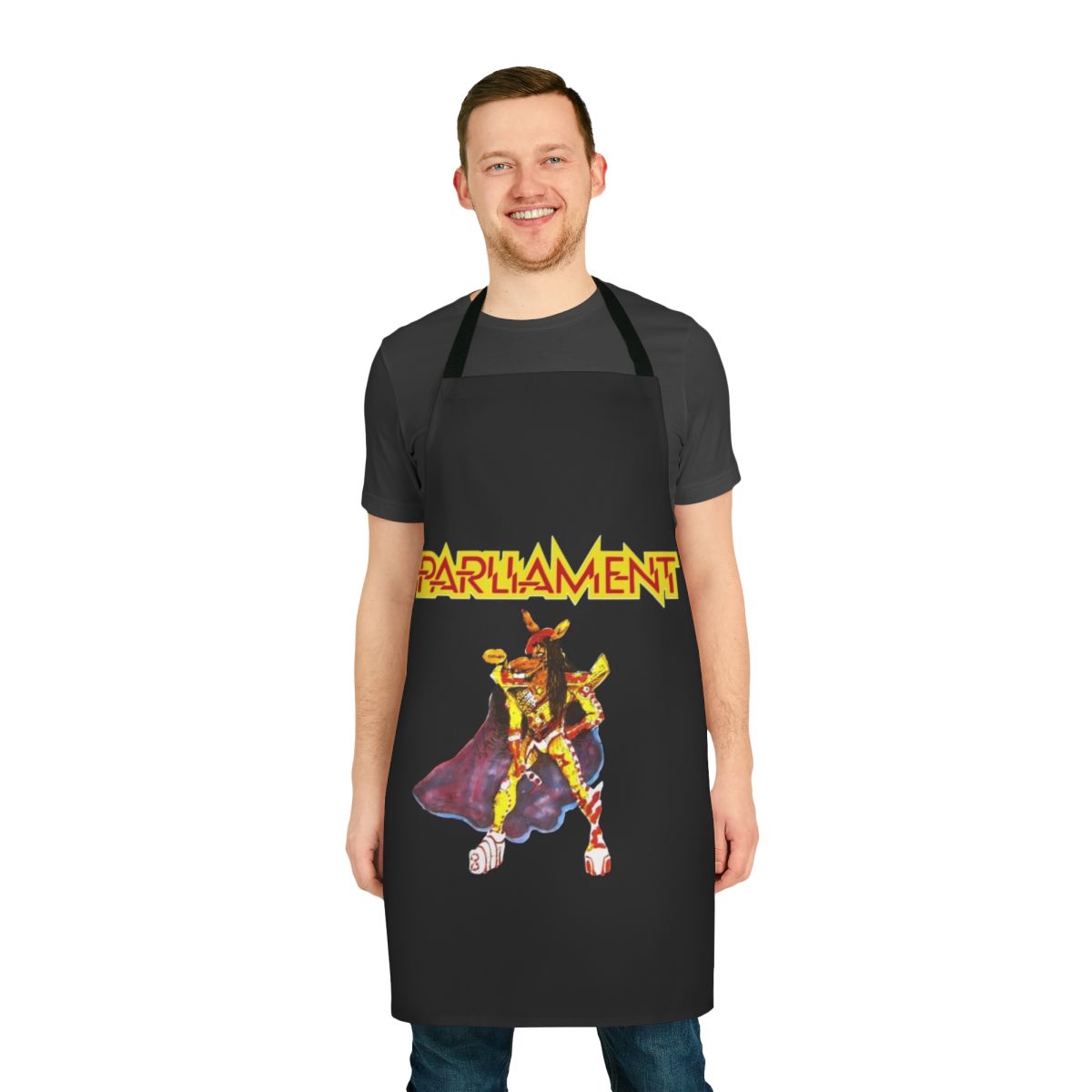Funky retro apron with Funkadelic-inspired design