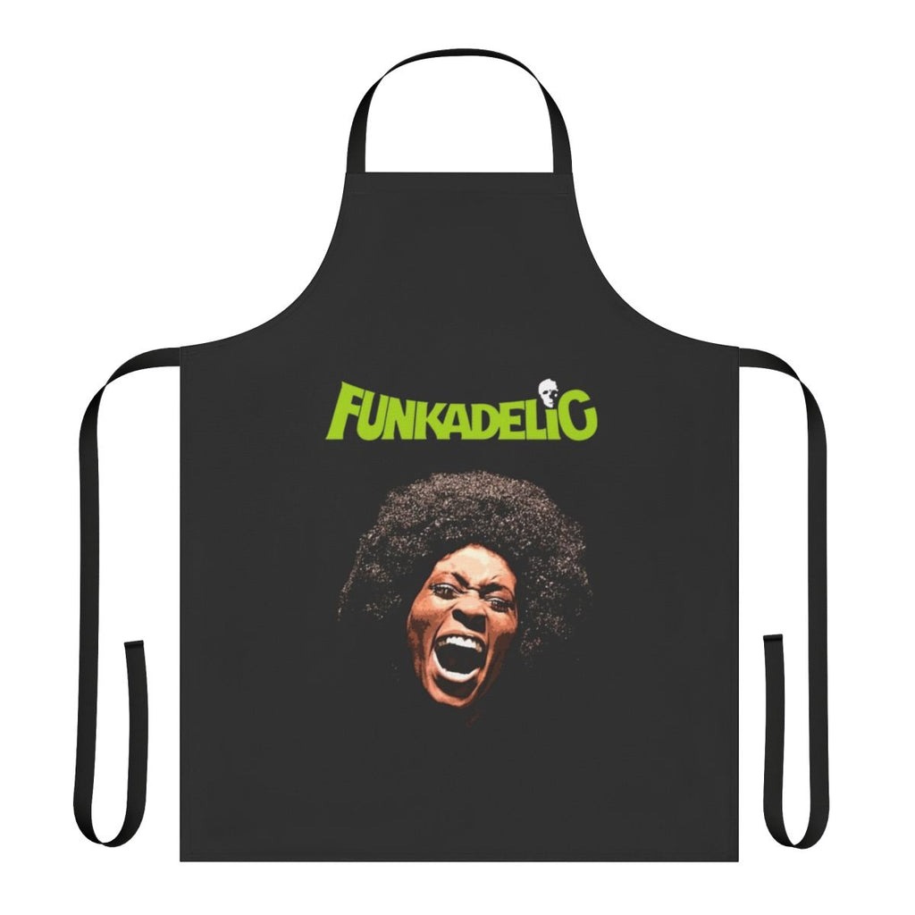 Funkadelic-inspired unisex apron featuring retro band logo