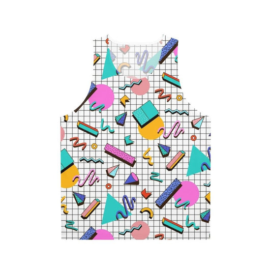 Funky 80s retro Memphis pattern unisex tank top