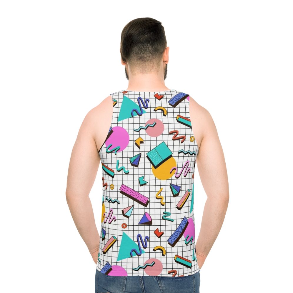 Funky 80s retro Memphis pattern unisex tank top