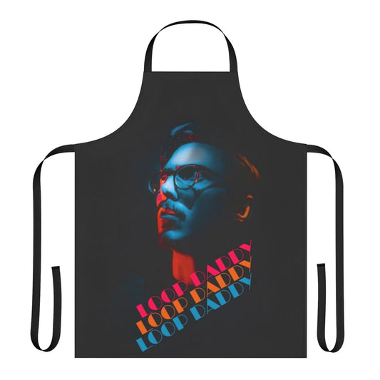 A stylish and functional apron featuring the iconic "Loop Daddy" design, perfect for music enthusiasts and passionate performers.
