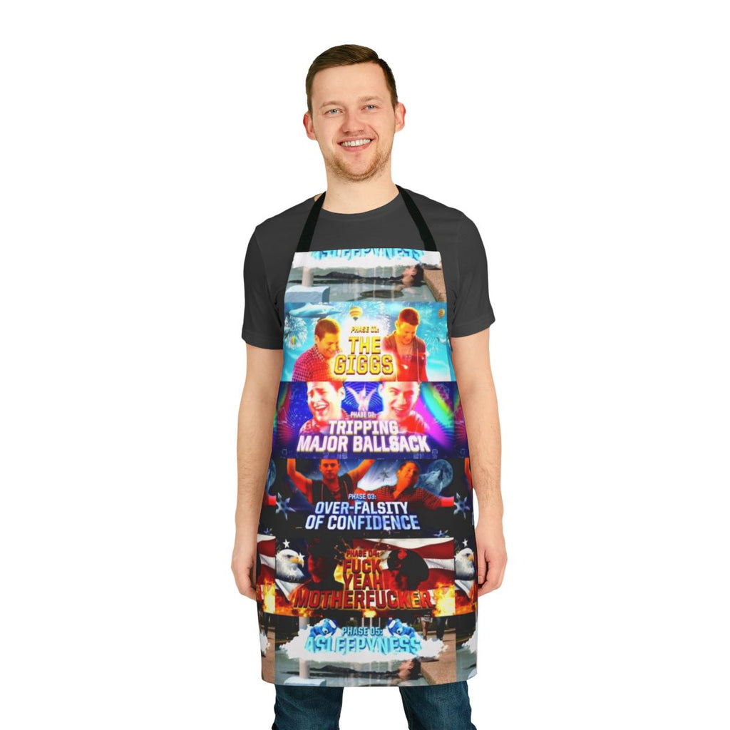 Humorous apron featuring a 21 Jump Street parody design