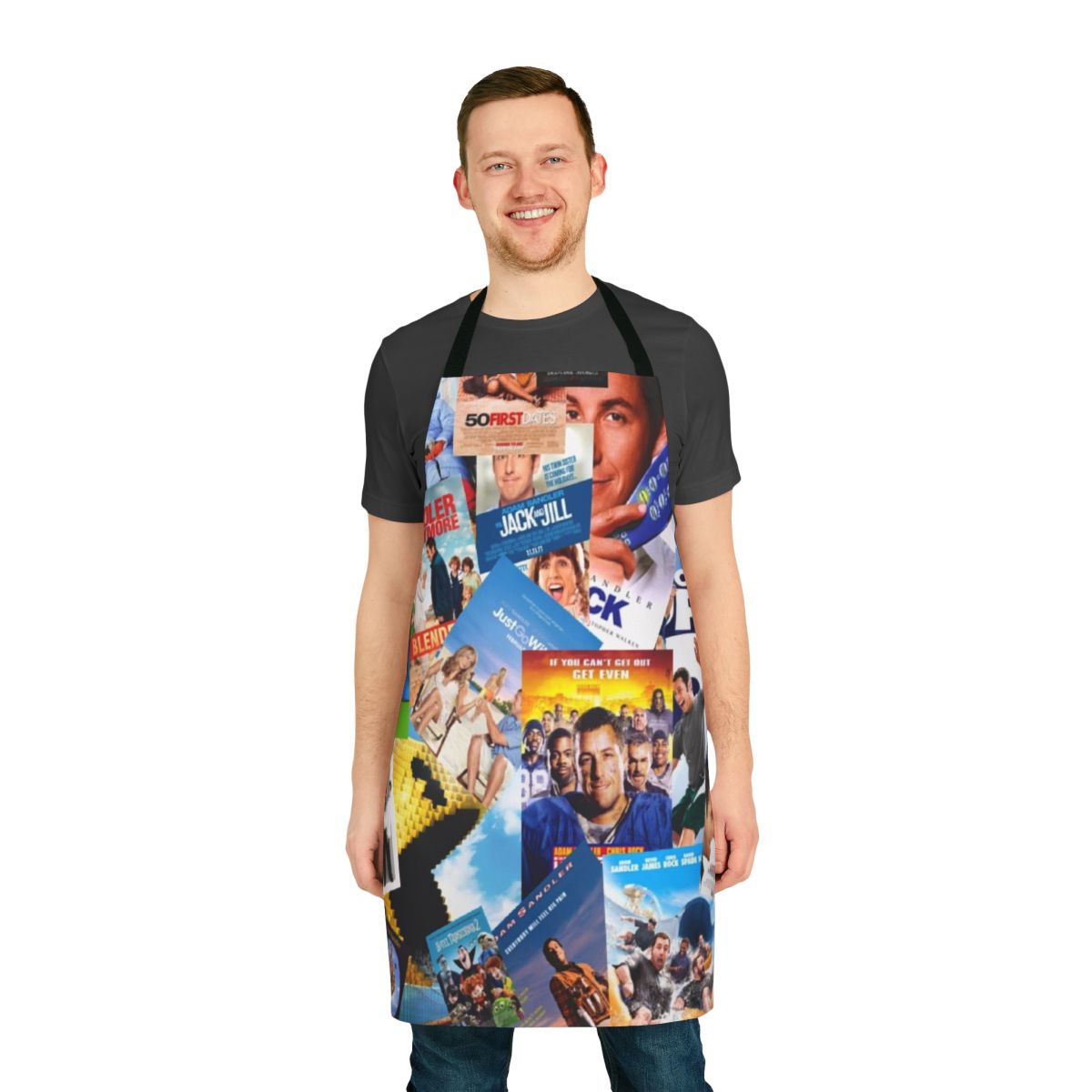 Colorful collage design featuring Adam Sandler, the beloved comedy actor