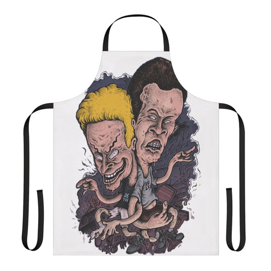 Beavis and Butthead-themed apron with punk and music design