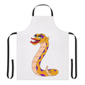 A colorful apron featuring the character Rochelle the Hate Worm from the Netflix series Big Mouth.