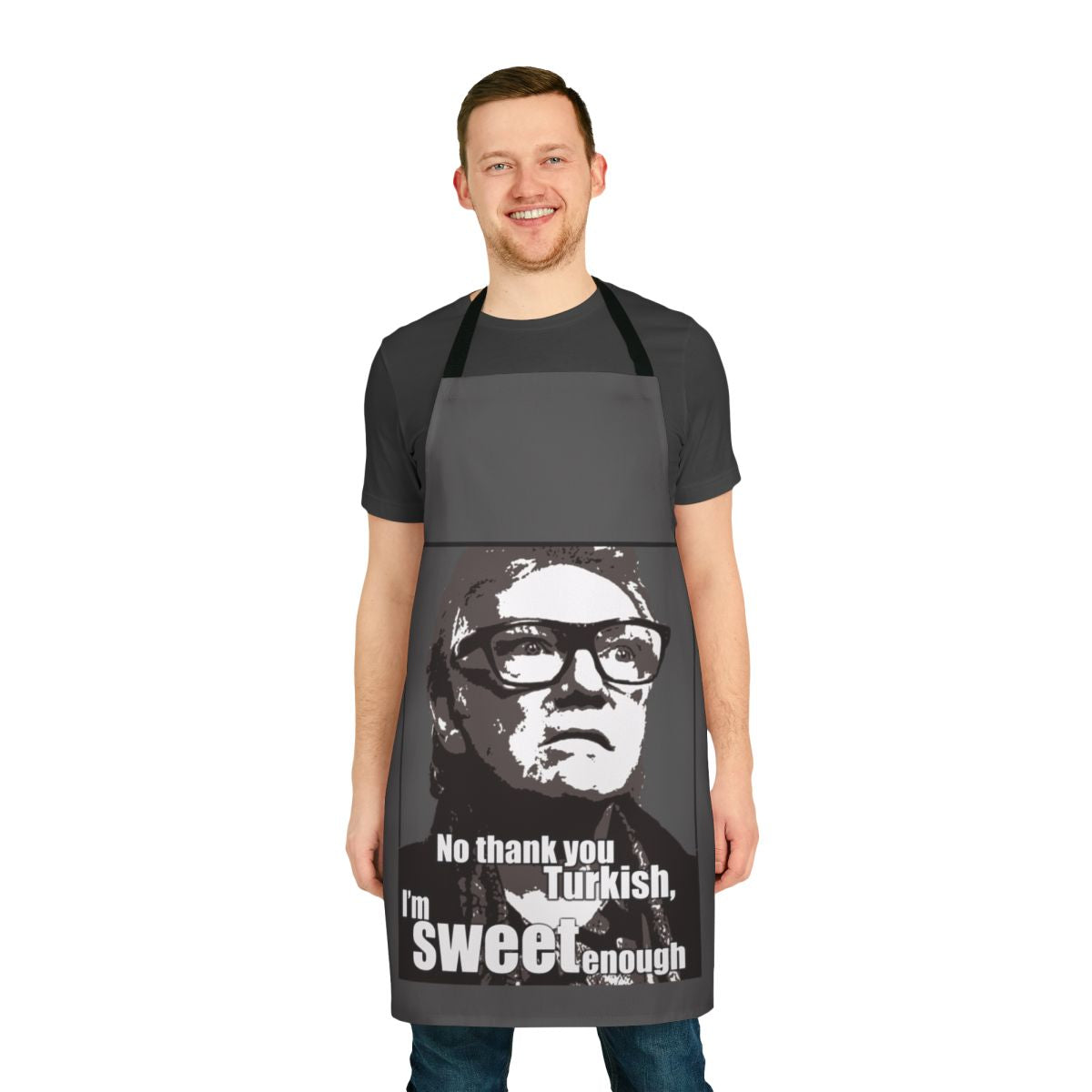 Funny apron featuring a graphic design inspired by the movie Snatch