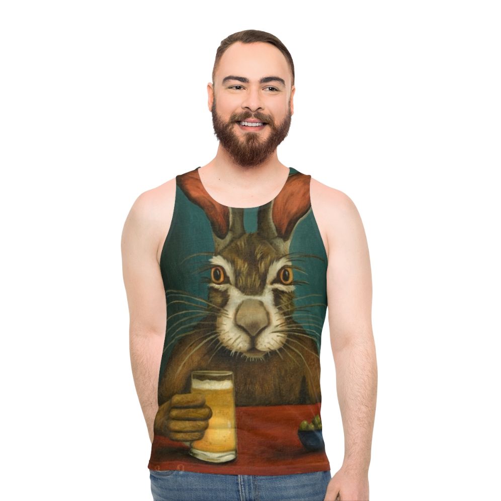 Funny bunny hopping tank top