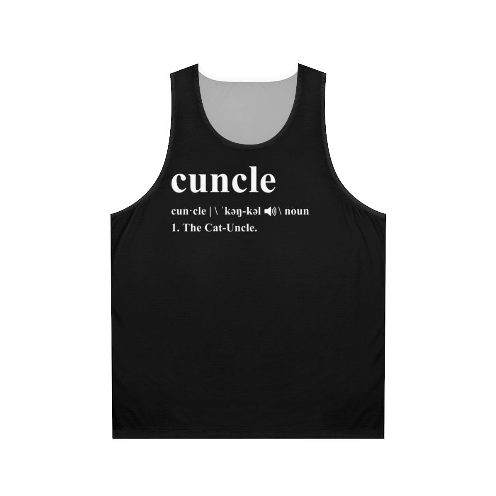 Funny cat uncle "cuncle" unisex tank top