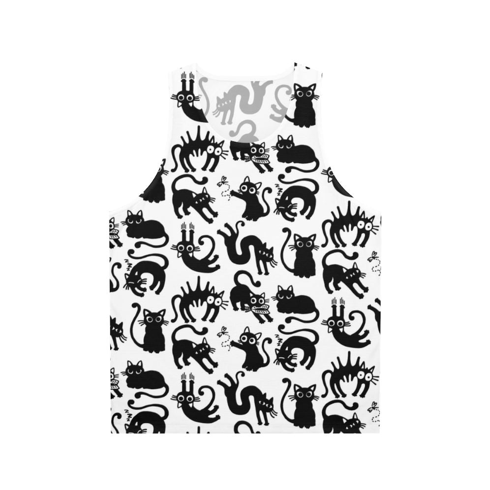 Funny Cats Collection 1 Unisex Tank Top with Cute and Simple Black and White Design
