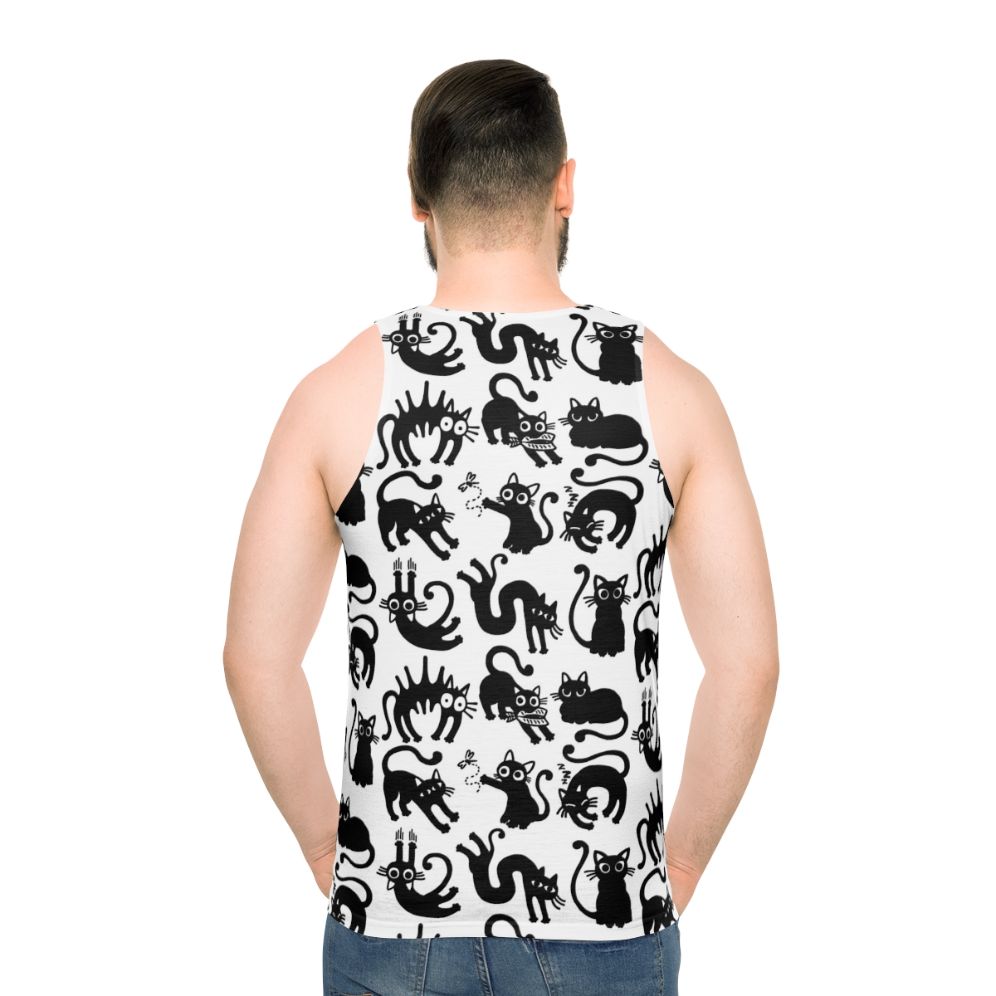 Funny Cats Collection 1 Unisex Tank Top with Cute and Simple Black and White Design