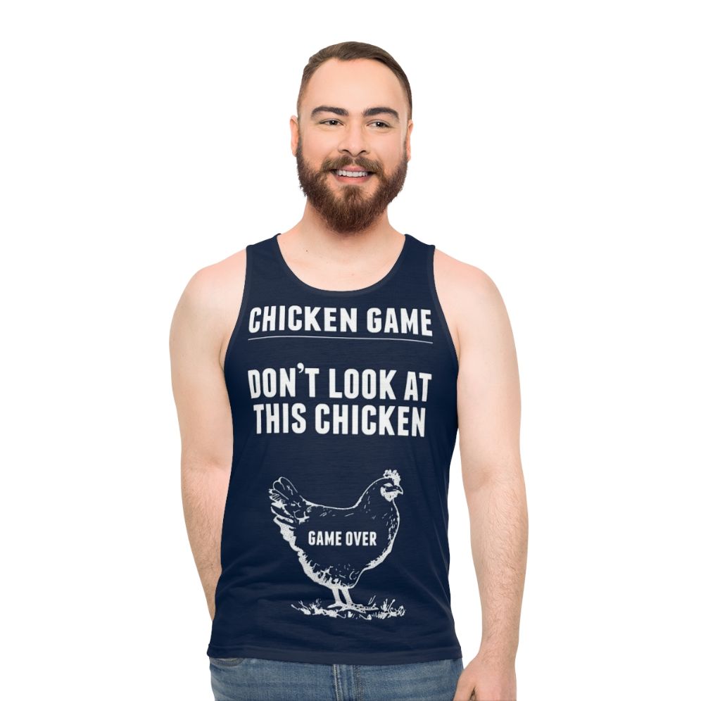 Funny chicken graphic unisex tank top