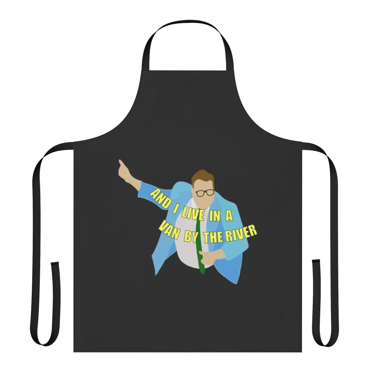 Vibrant apron featuring a portrait of legendary comedian Chris Farley from Saturday Night Live.