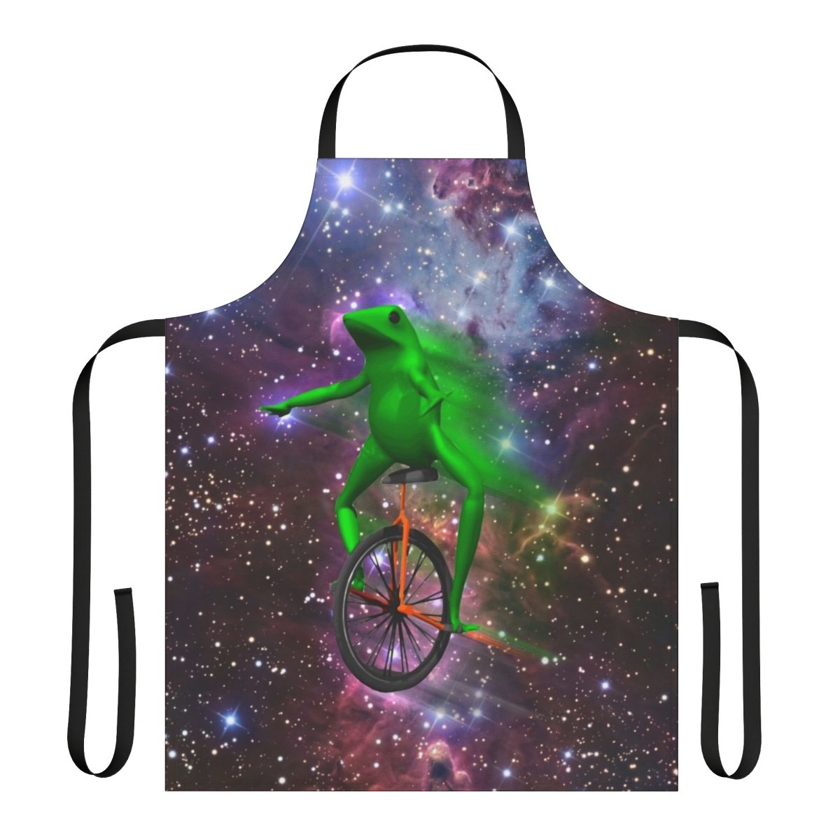 Apron featuring the popular "Dat Boi" internet meme with a space-themed design