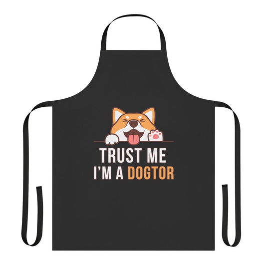 Funny Dogtor Vet Apron with text "Trust Me I'm a Dogtor"