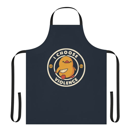 Apron featuring a humorous and edgy duck design by artist Tobe Fonseca