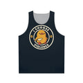 Unisex tank top featuring a rebellious duck with a skull design by Tobe Fonseca