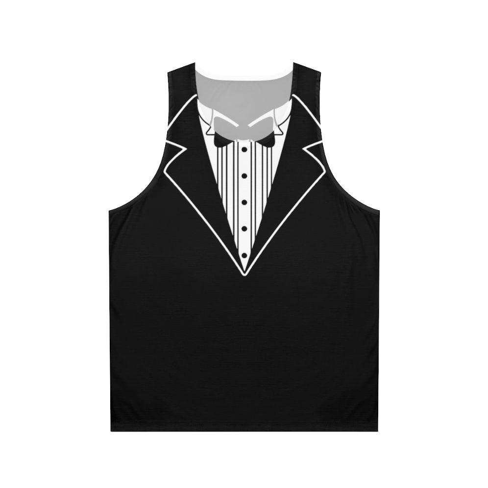 Funny fake tuxedo unisex tank top